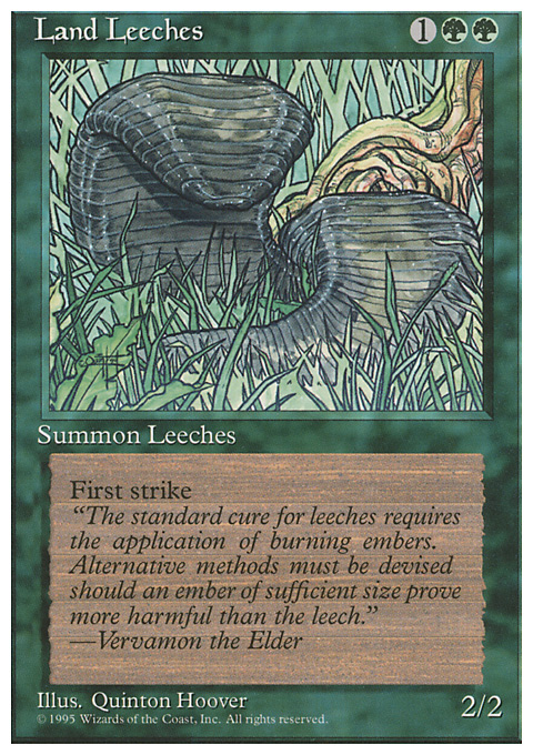 leeches mtg card Magic the Gathering MTG Land Leeches (255) Fourth Edition NM