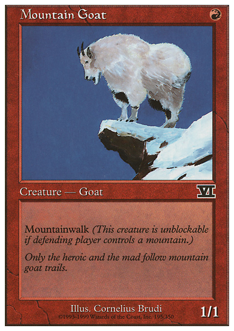 goat mtg cards Mountainwalk (This creature cant be blocked as long as defending player controls a Mountain.) MTG Magic the Gathering Mountain