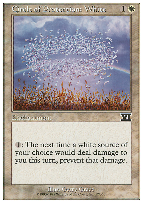 Magic the Gathering MTG Circle of Protection: White (12) Sixth Edition LP