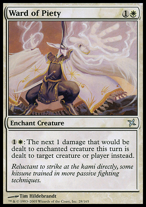 mtg cards with ward Magic the Gathering MTG Ward of Piety (28) Betrayers of Kamigawa LP