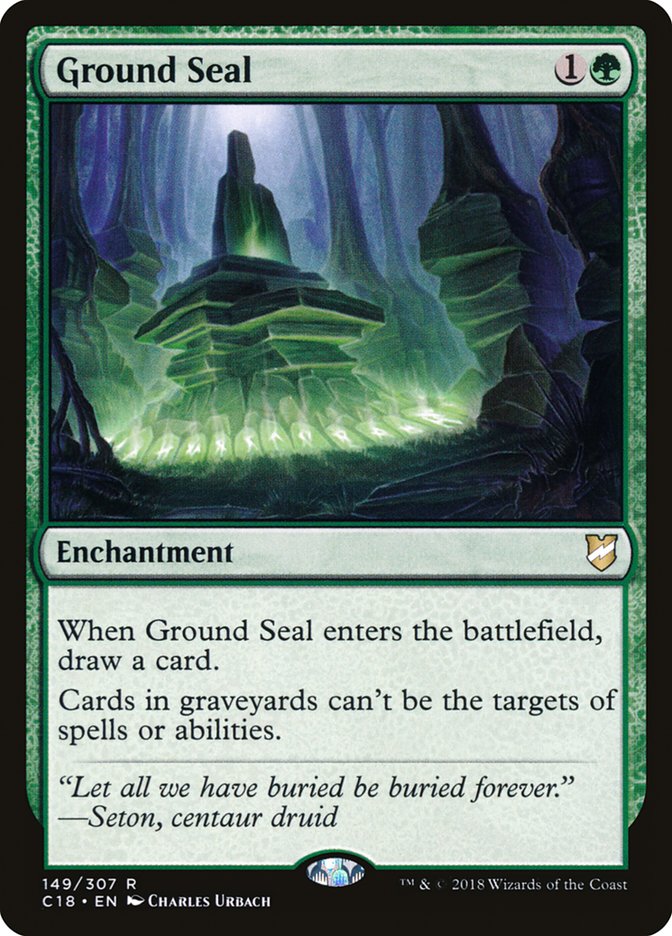 mtg when a creature enters the battlefield draw a card Magic the Gathering MTG Ground Seal (149) Commander 2018 LP