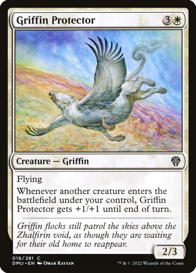 mtg griffin cards Tethered Wilds of Eldraine (WOE) #11 Illustrated by Ilse Gort Magic MTG Griffin Guide decks