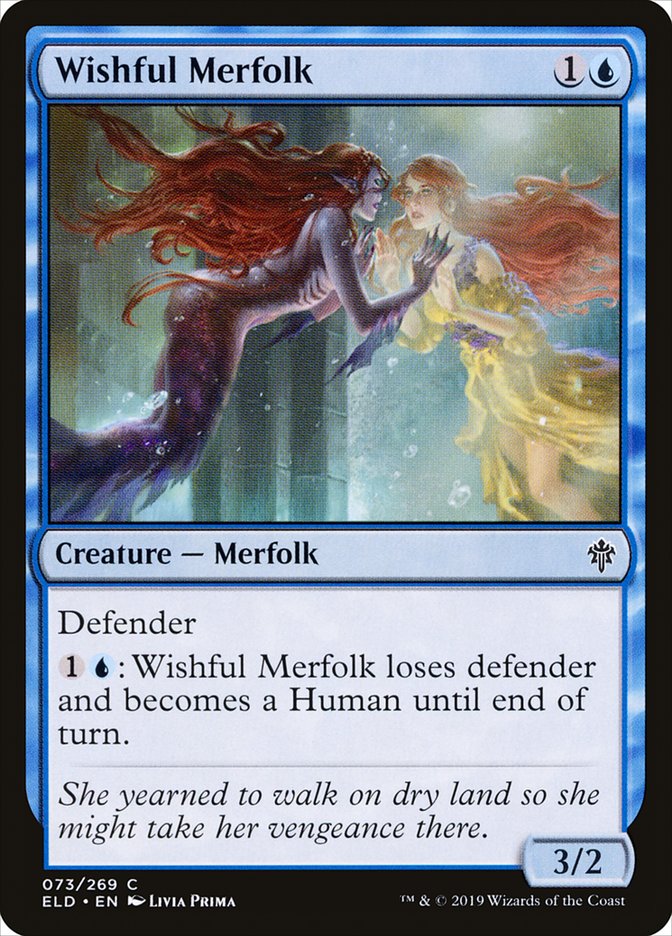 periwinkle mtg cards MTG Magic the Gathering Wishful Merfolk (73/477) Throne of Eldraine LP