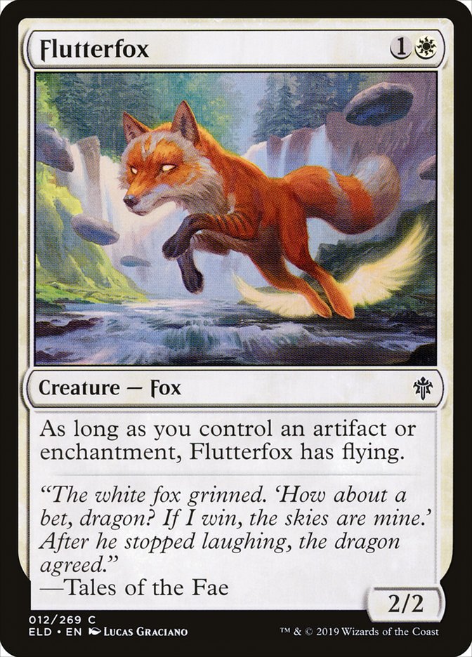 fox cards mtg MTG Magic the Gathering Flutterfox (12/477) Throne of Eldraine LP