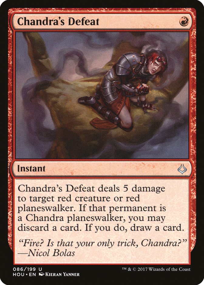 mtg defeat cards Magic The Gathering Card Sorcery Black Dragons Of Tarkir 2015 you may discard a card Chandra's Defeat [Hour of Devastation]
