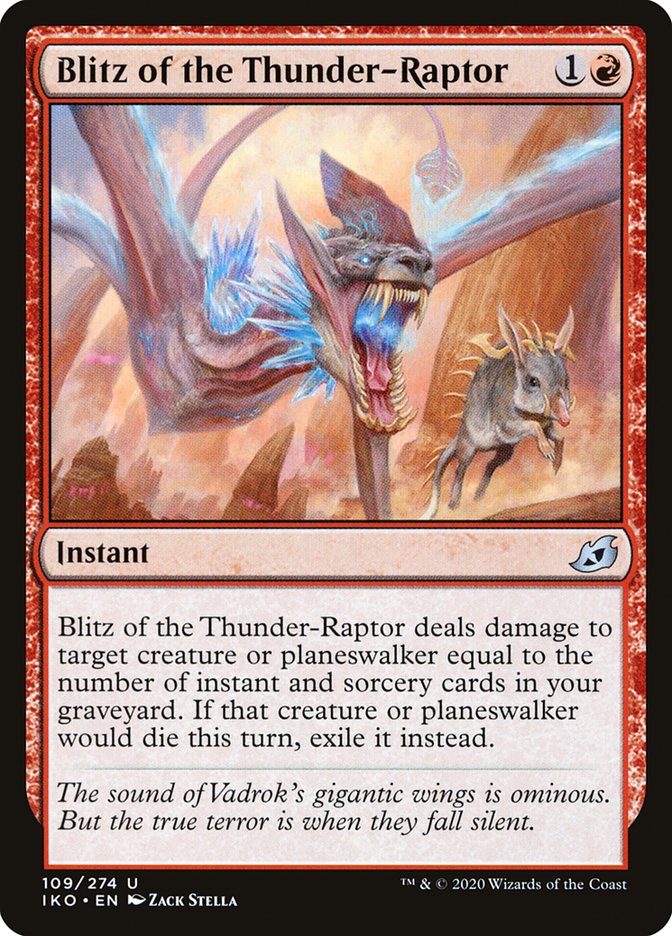 blitz mtg cards MTG Blitz of the Thunder-Raptor (109/434) Ikoria Lair of Behemoths LP