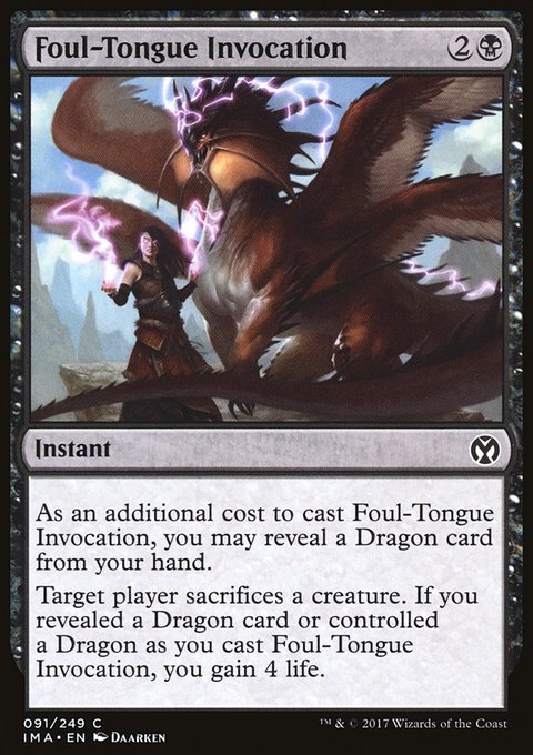 Magic the Gathering MTG Foul-Tongue Invocation (91) Iconic Masters NM