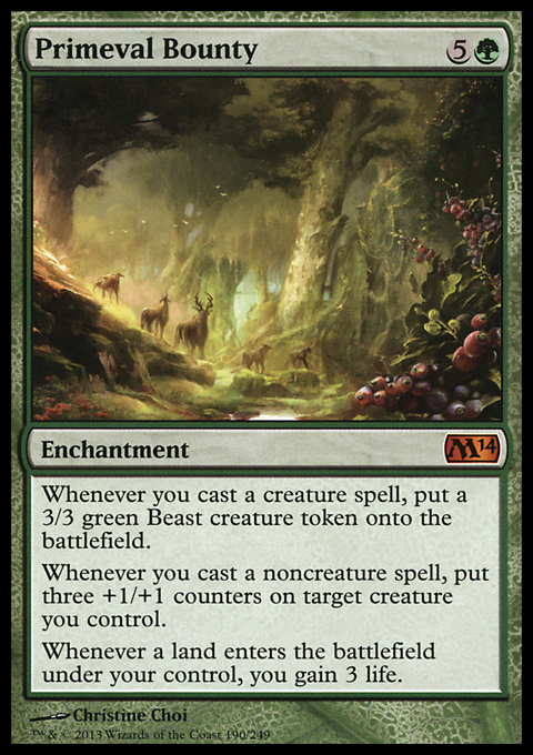 MTG Magic the Gathering Primeval Bounty (190/262) Magic 2014 LP