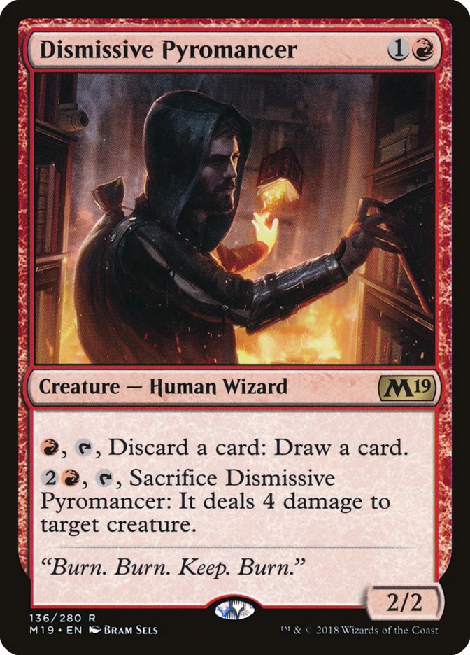 draw card discard card mtg Magic the Gathering Dismissive Pyromancer (136) Core Set 2019 LP Rules Text: draw, discard, hand,