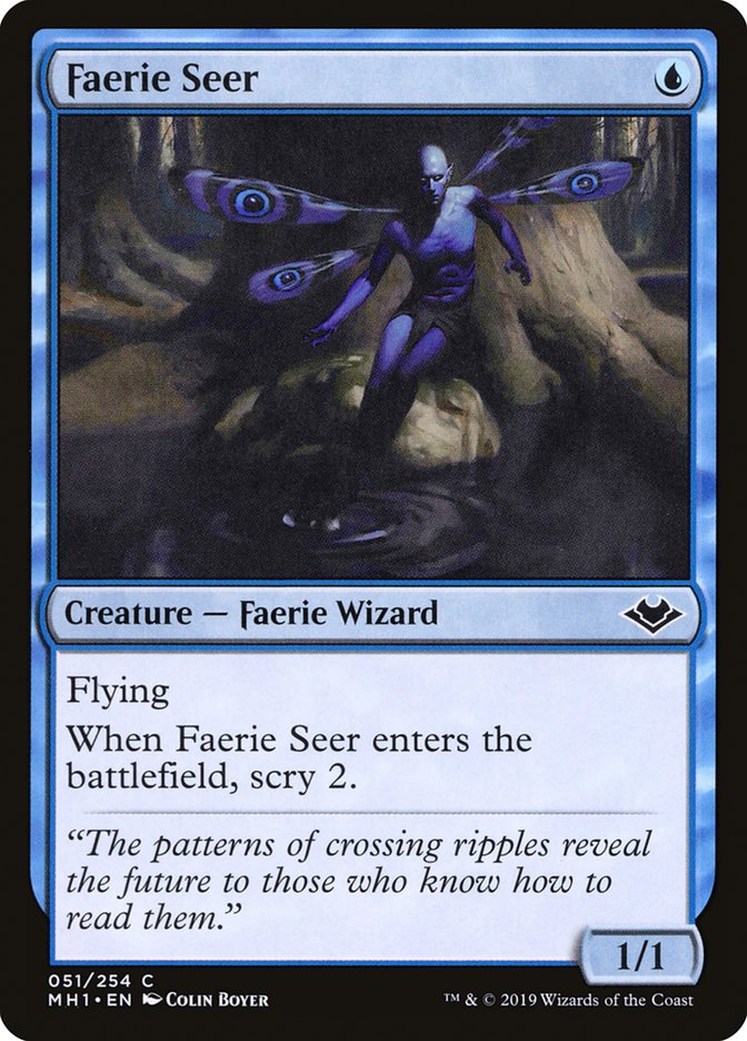 best faerie cards mtg MtG Modern Horizons Common Foil Faerie Seer #51