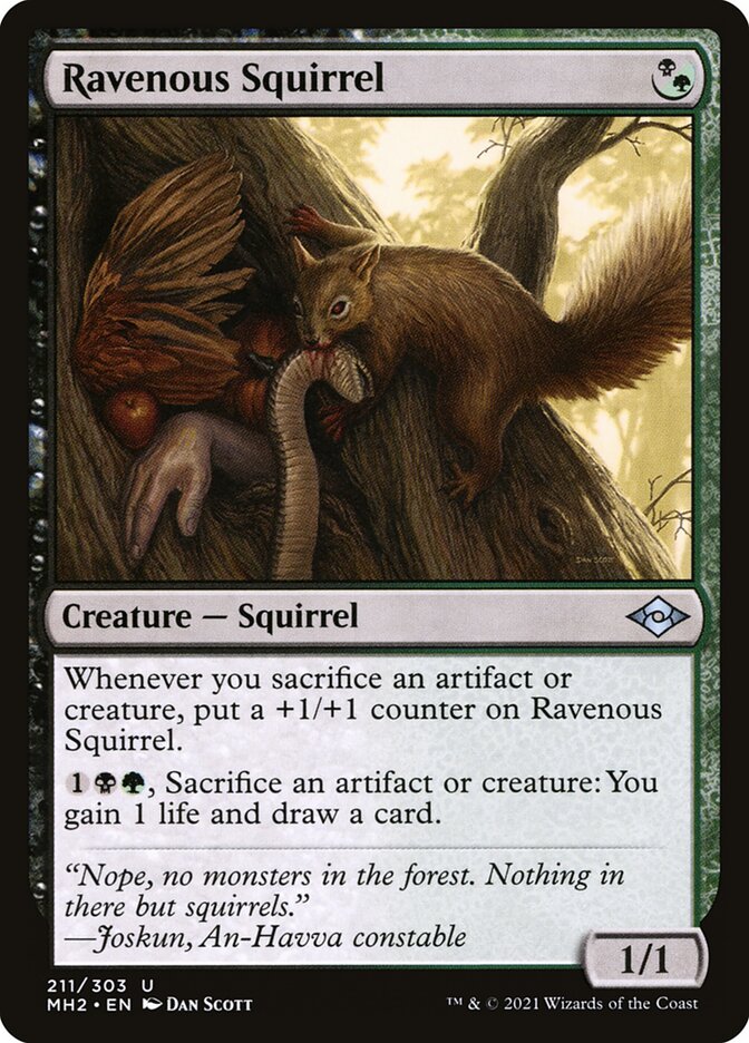mtg new squirrel cards Marvel Legend Causes Token-Spewing to Spike 294% put a 1/1 green Squirrel creature token into play MTG Magic the Gathering Ravenous