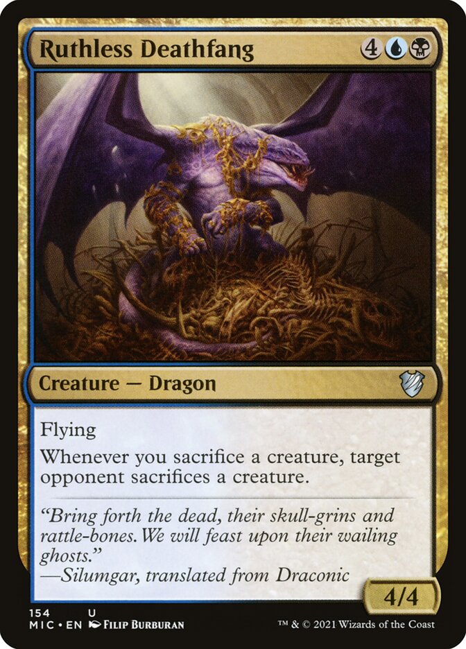 MTG Ruthless Deathfang (154/209) Innistrad Midnight Hunt Commander NM