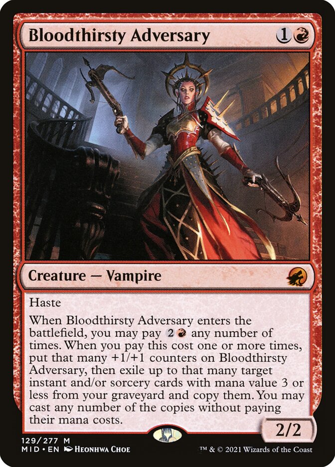 MTG Bloodthirsty Adversary (129/553) Innistrad Midnight Hunt NM | eBay MTG Bloodthirsty Adversary (129/553) Innistrad Midnight Hunt NM | eBay