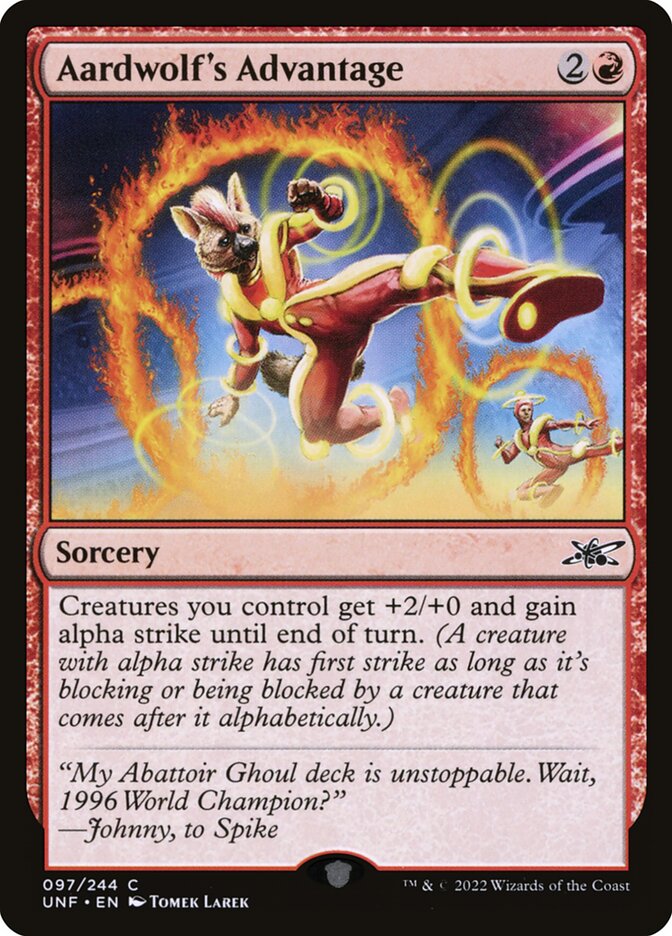 mtg what is card advantage Aardwolf's Advantage [Unfinity] Damaged