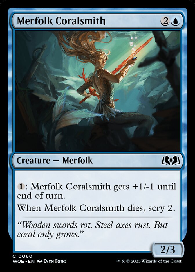 MtG Wilds of Eldraine Common Merfolk Coralsmith #60