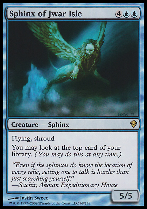Magic the Gathering MTG Sphinx of Jwar Isle (68) Zendikar MP