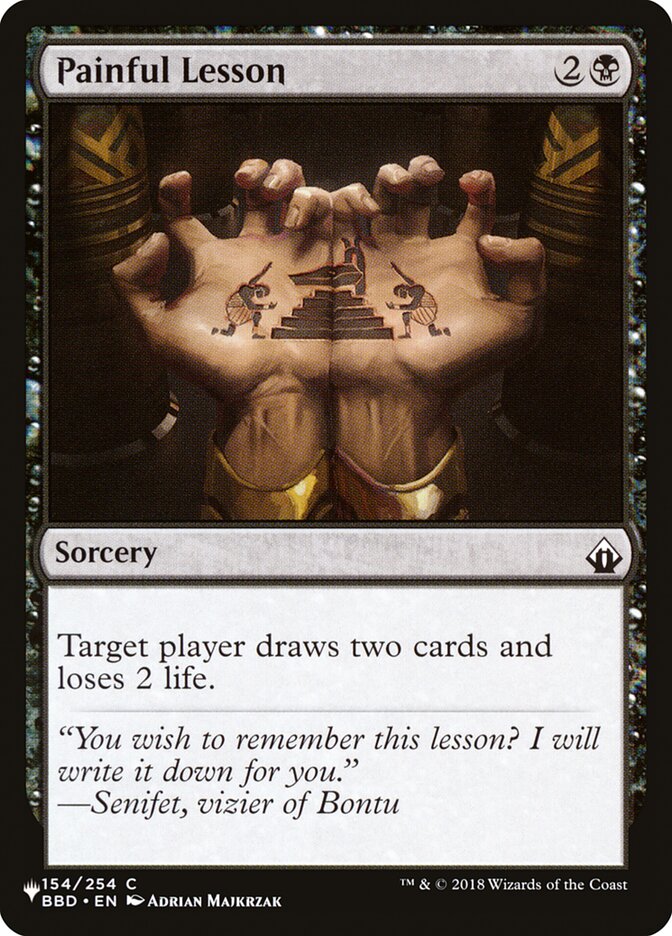 lesson card mtg Painful Lesson (foil)