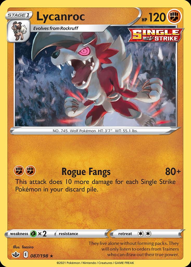 2025年新作アイテムが続々登場 Pokemon Lycanroc eBay | HOLO LP Reign Chilling (87/275) トップス